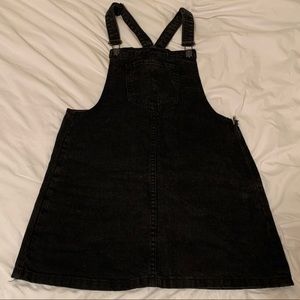 Black Denim Overall Dress